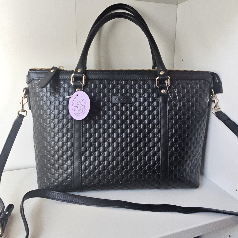 Preloved Black Gucci Guccissima Two Way